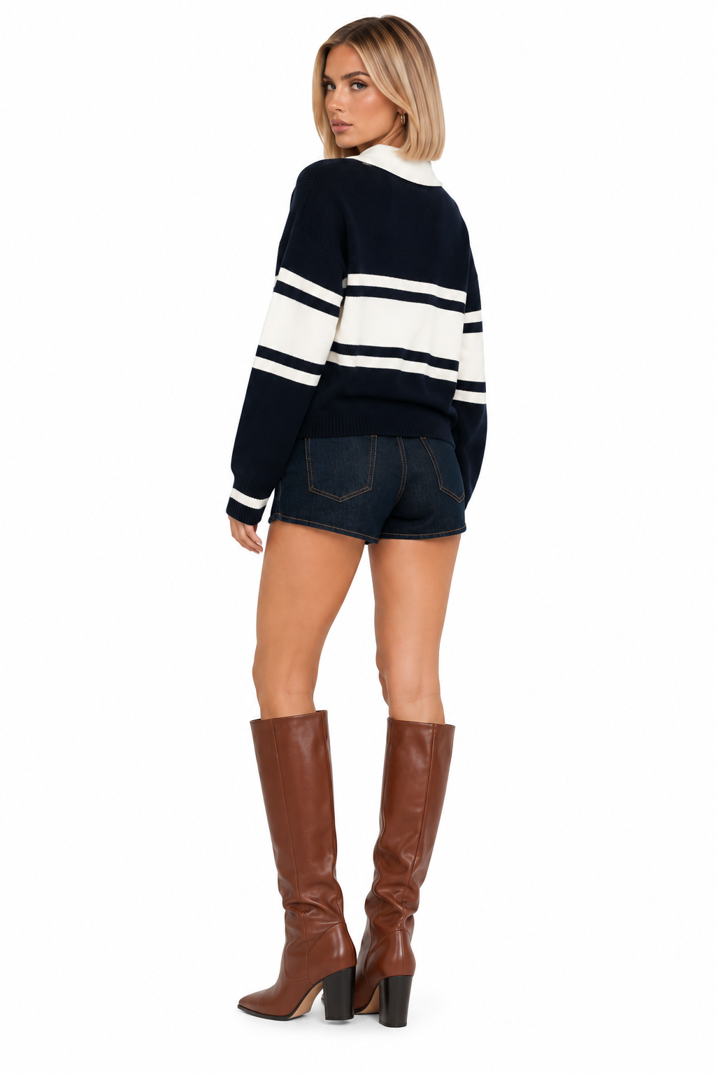 Contrast Polo Sweater