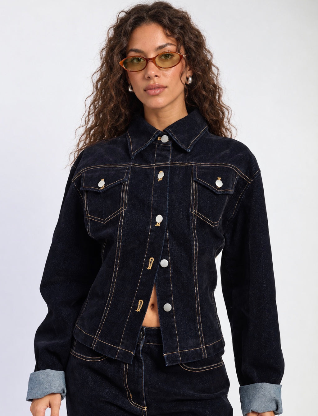 Button Up Long Sleeve Denim Jacket