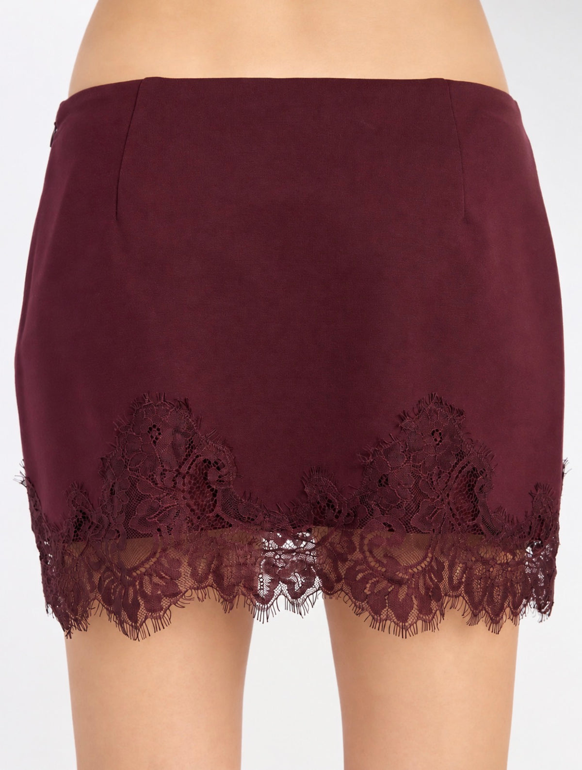 Lace Hem Low Rise Mini Skirt