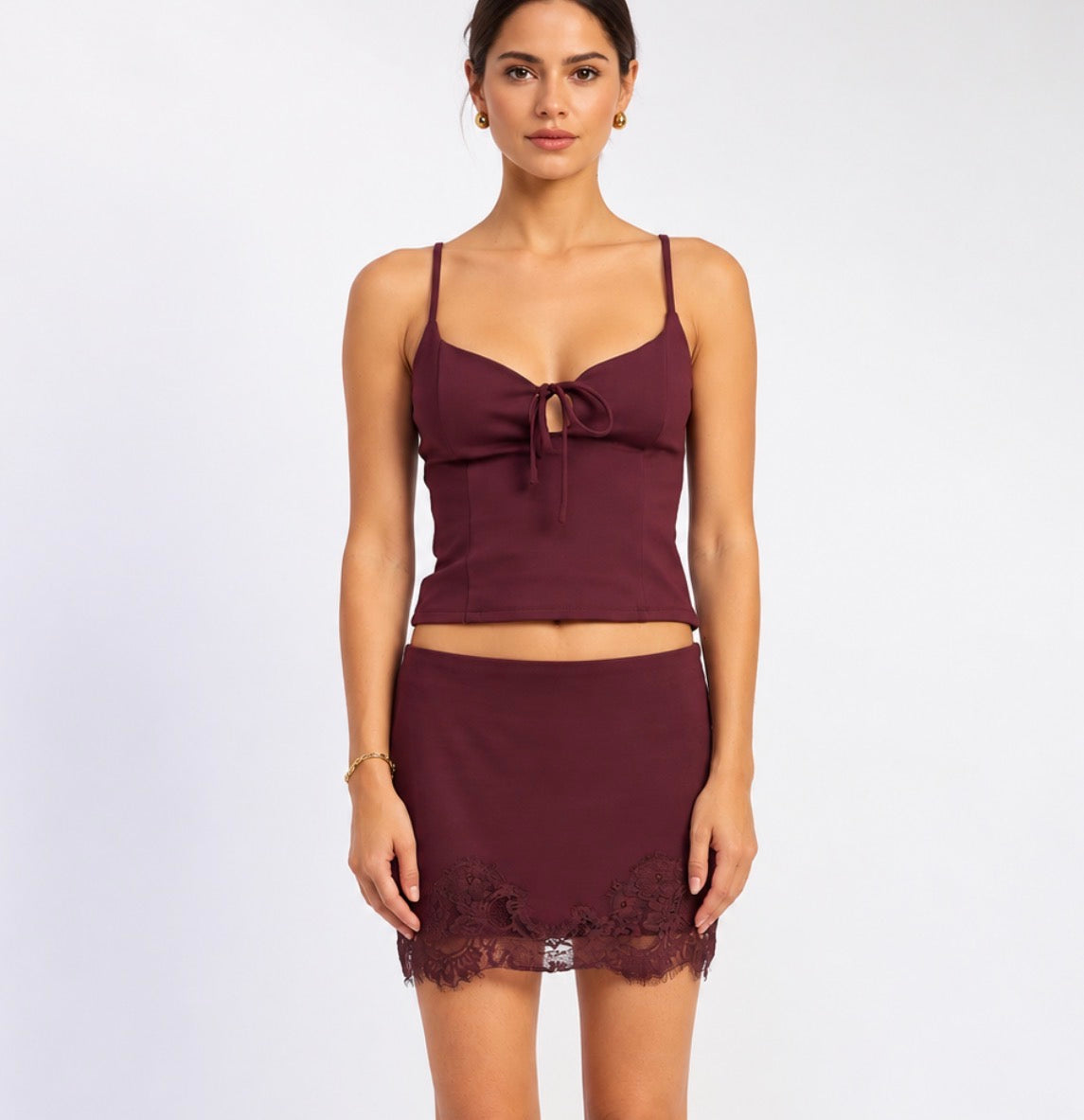 Spaghetti Strap Front Tie Knot Top