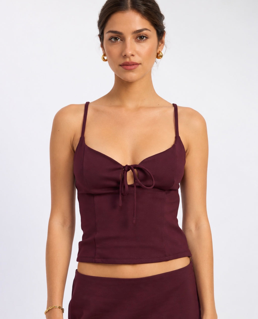 Spaghetti Strap Front Tie Knot Top