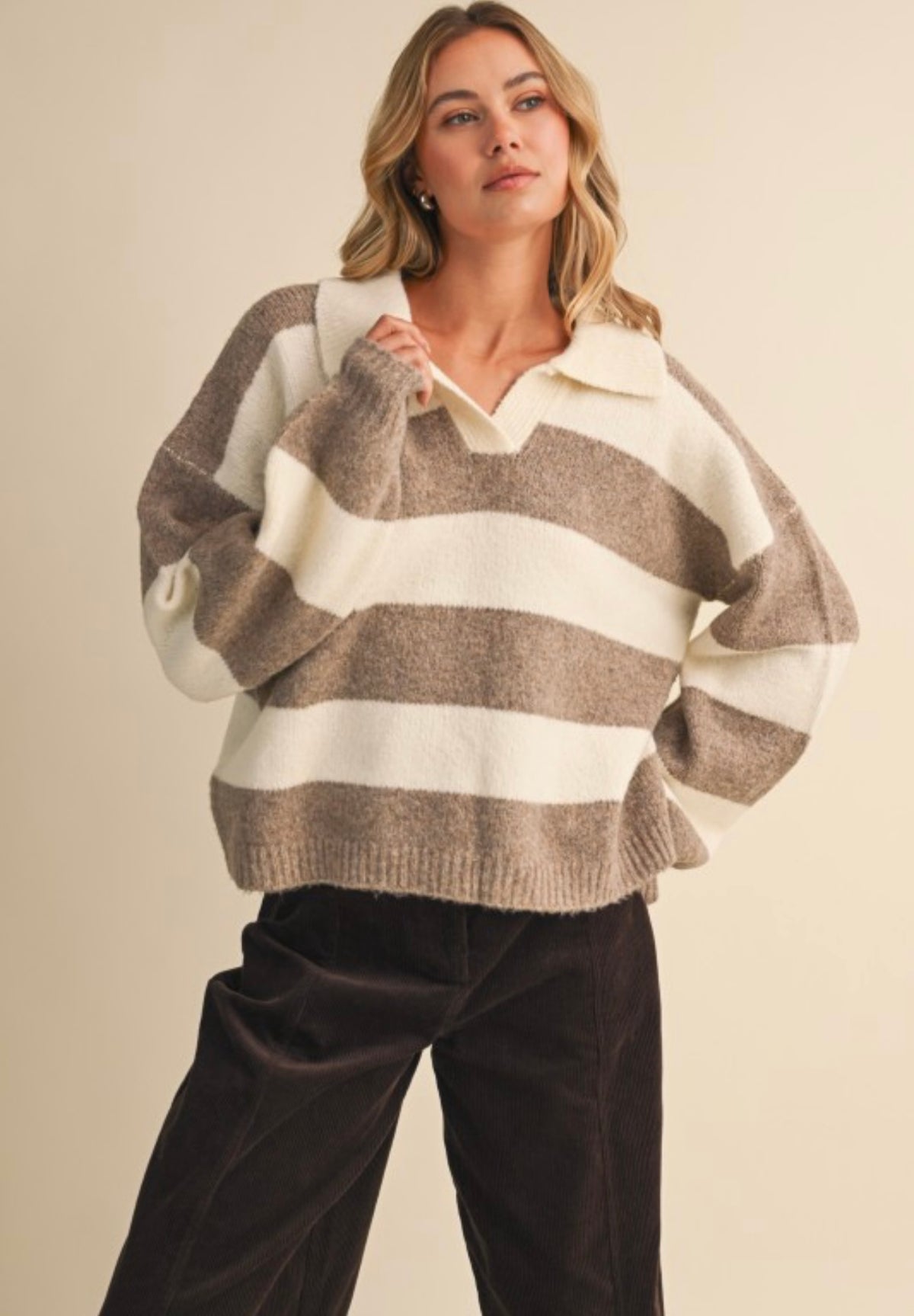 The Stripe Collared Sweater