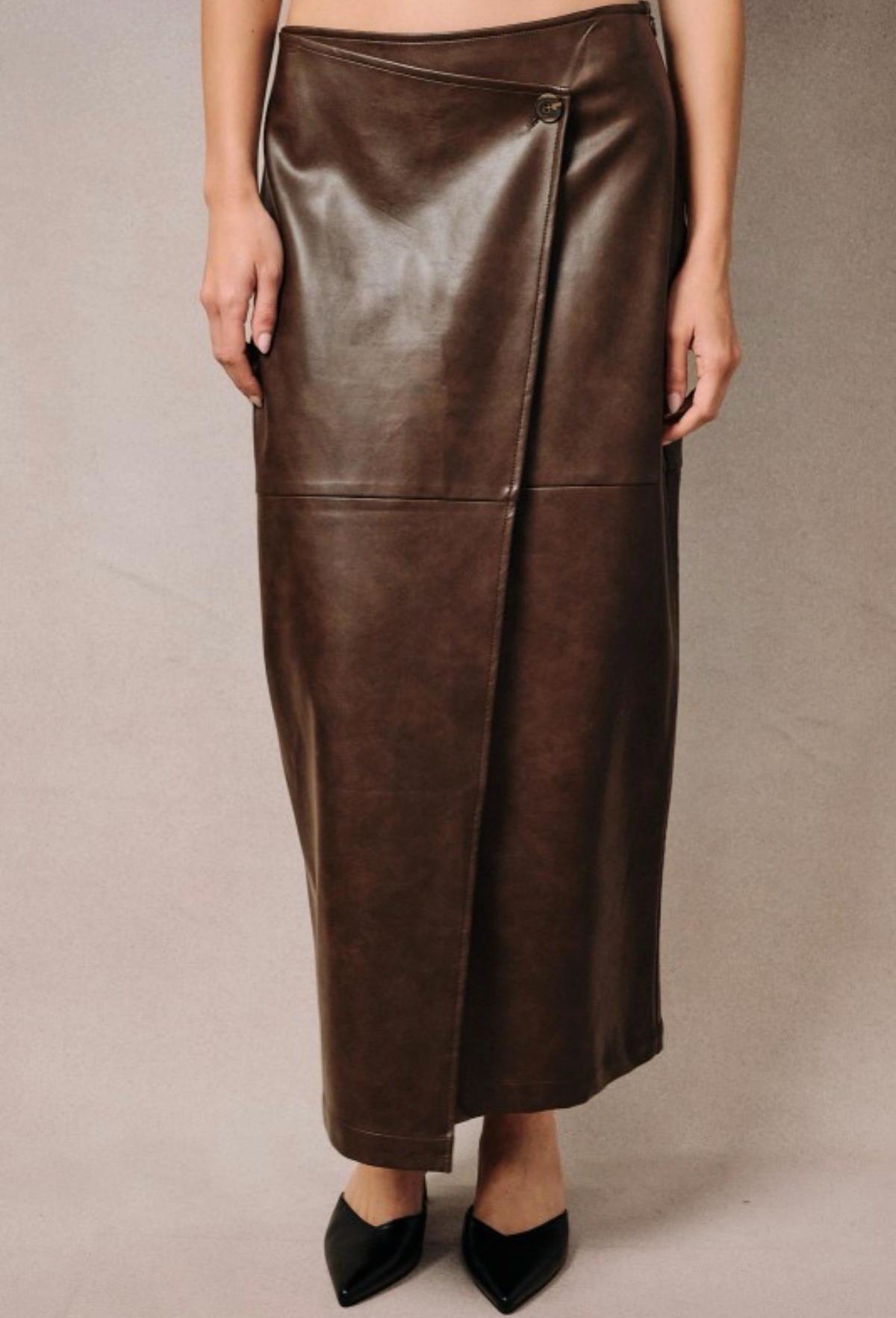 Asymmetrical Leather Skirt