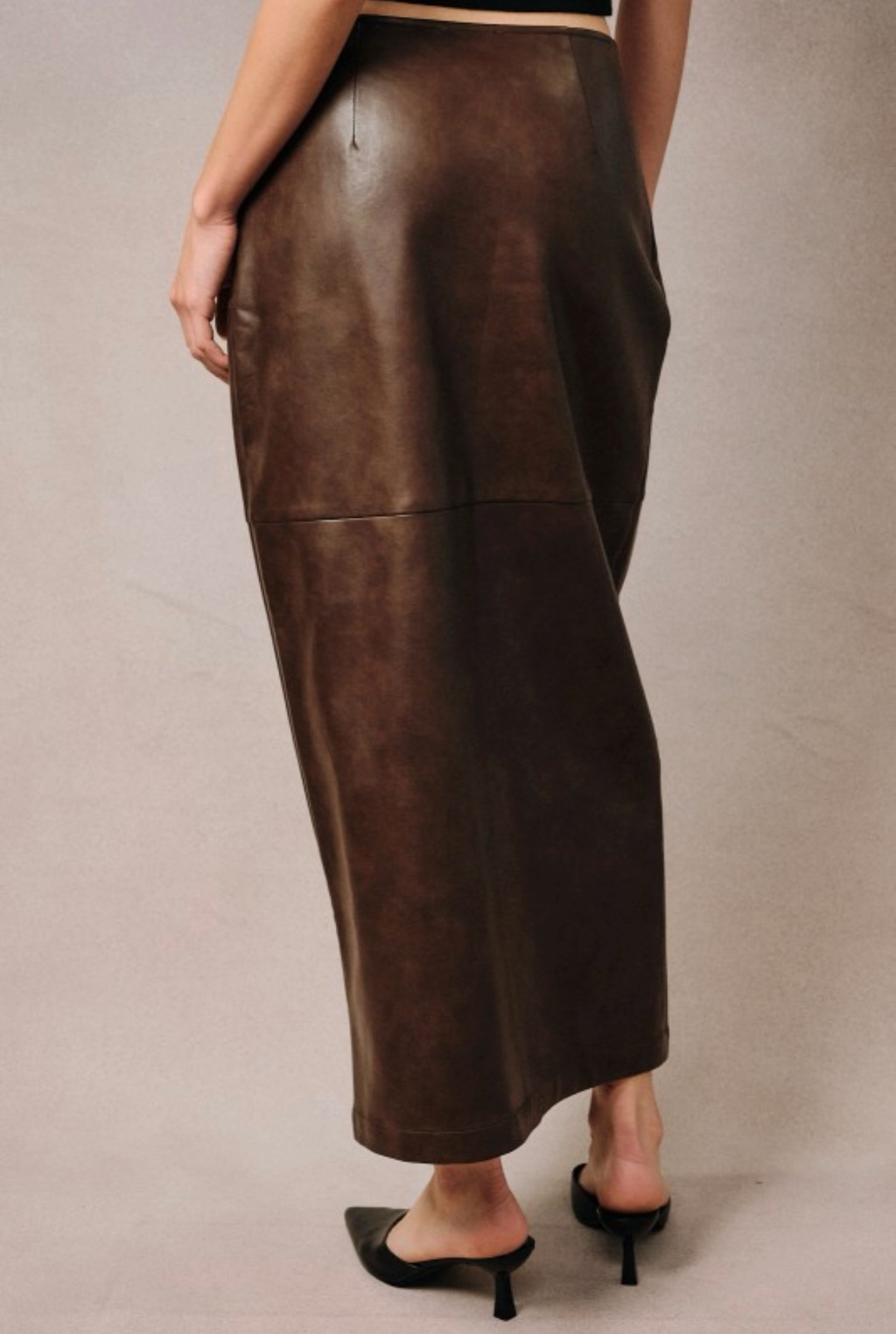 Asymmetrical Leather Skirt
