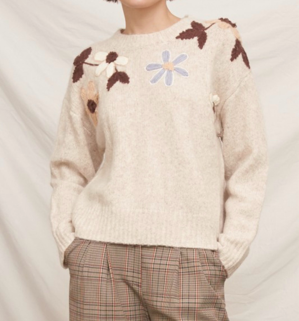 Floral Embroiderd Sweater