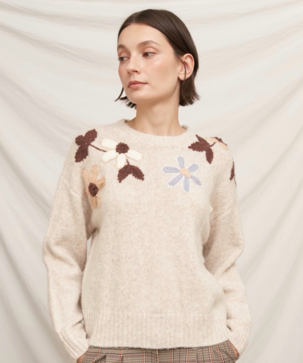 Floral Embroiderd Sweater