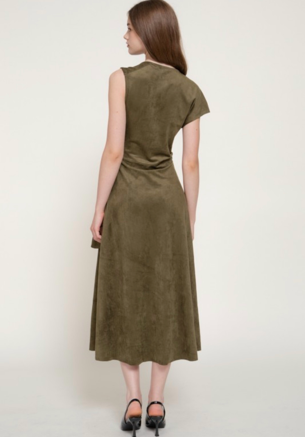 Asymmetrical Flowy Belted Dress
