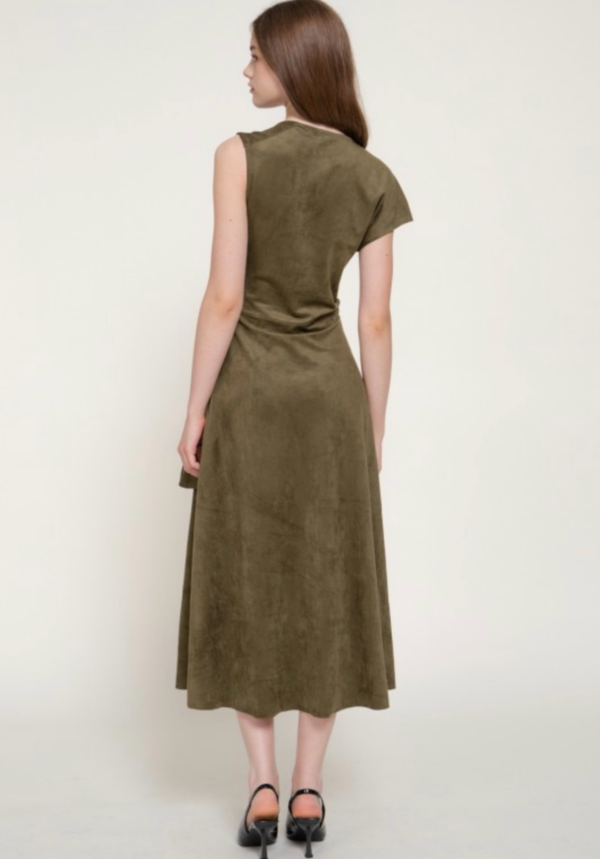 Asymmetrical Flowy Belted Dress