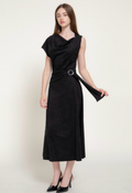 Asymmetrical Flowy Belted Dress
