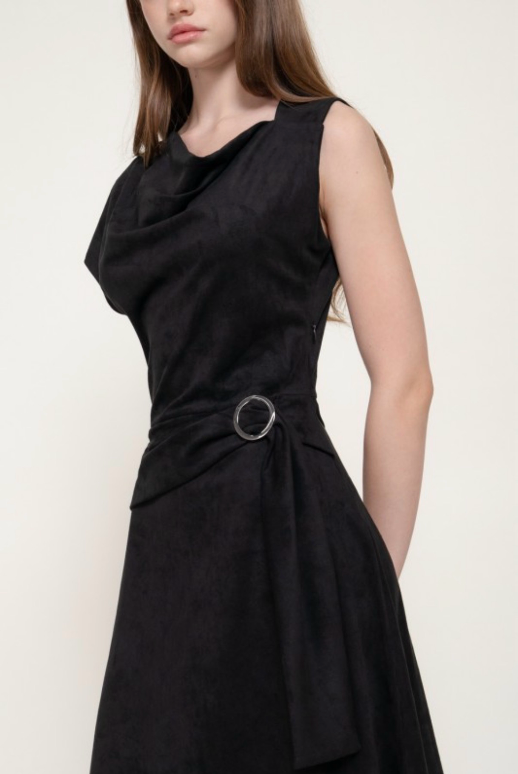 Asymmetrical Flowy Belted Dress