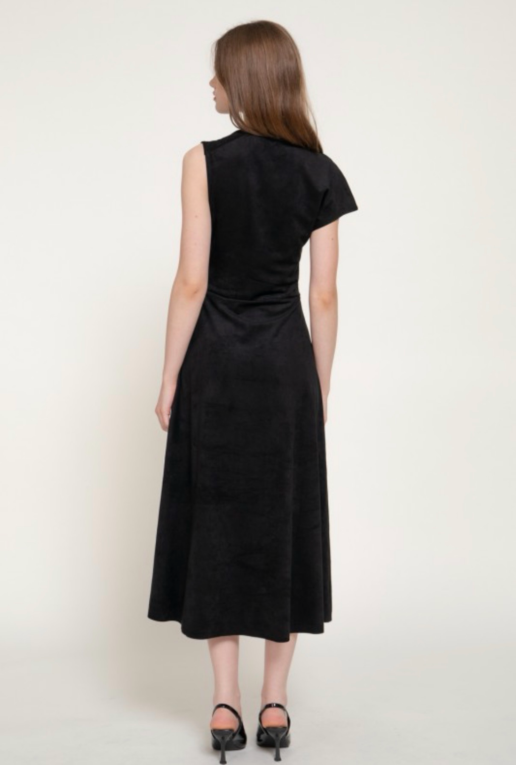Asymmetrical Flowy Belted Dress