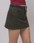 Suede Buckle Mini Skort
