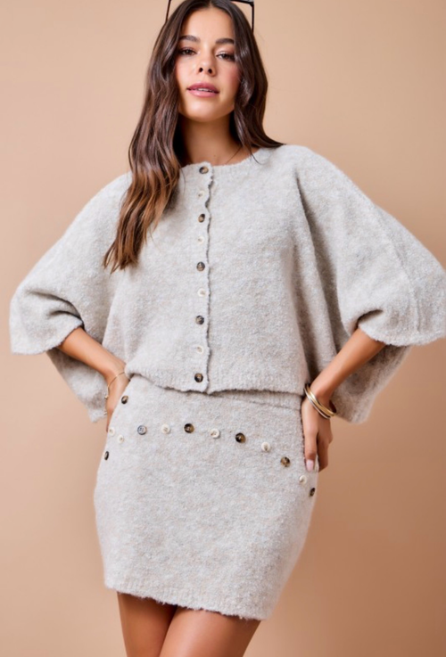Button Knit Skirt